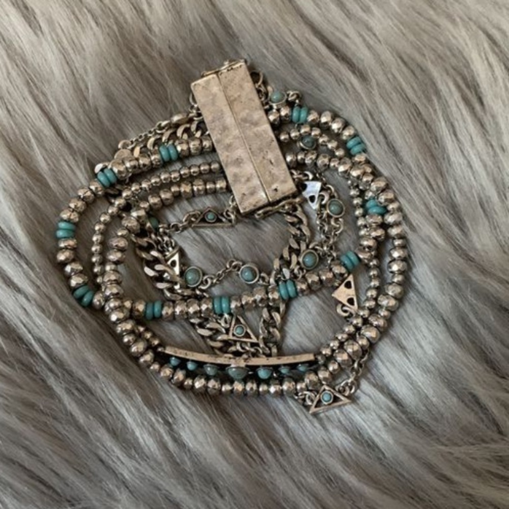 Lucky Brand Turquoise Magnetic Wrap Bracelet New